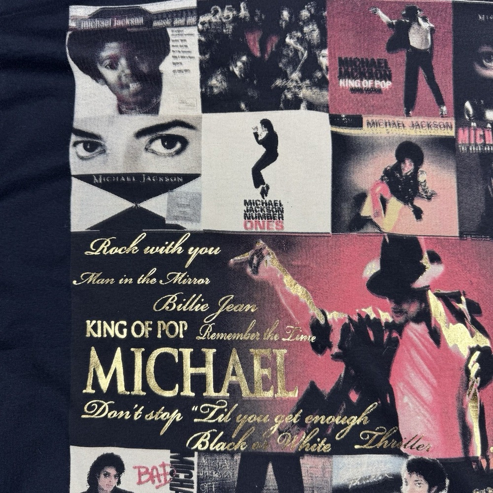 Michael Jackson TShirt 2XL Black Memorial King Of Pop 1958-2009 Double Sided Y2K - Picture 2 of 11